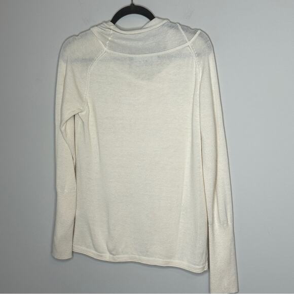 Title Nine Merino Wool Mock Neck Sweater Ivory Size Large‎ Neutral Minimalist - Picture 9 of 9